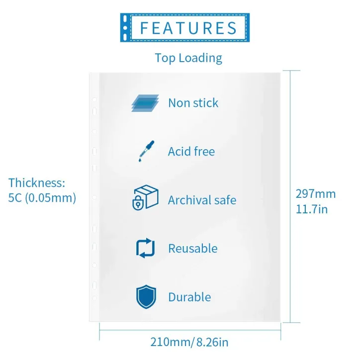 A4%20Clear%20Loose%20Leaf%20File%20Sheet%20Protector%20with%2011%20Holes%20-%20Image%206