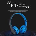 Wireless Headphones, P47 Bluetooth Foldable Headset with Microphone Support FM Radio TF for PC TV Smart Phones & Tablets Etc. 