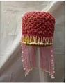 Red Beaded Skull Cap Vintage 1960s Bead Hat / Mid Century 60s Flapper Hat Kashmiri baby cap handmade be hijab Arabic style baby cap Unique Handmade Kashmiri Baby Cap Be Hijab. 