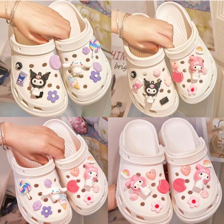 Croc Shoes Shoe Charms Kuromi Cinnamoroll Decoration diy 3D Shoe Buckle Creative Slippers for Women Outdoor Shoe Surface Shoe Flower
