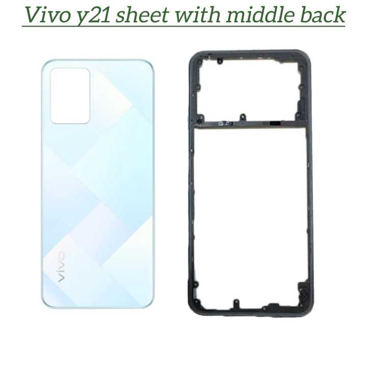 Vivo Y21 BACK SHEET WITH MIDDLE BACK FRAME Back Battery Cover Replacement , Back Body Cover or Back Panel for VIVO Y21