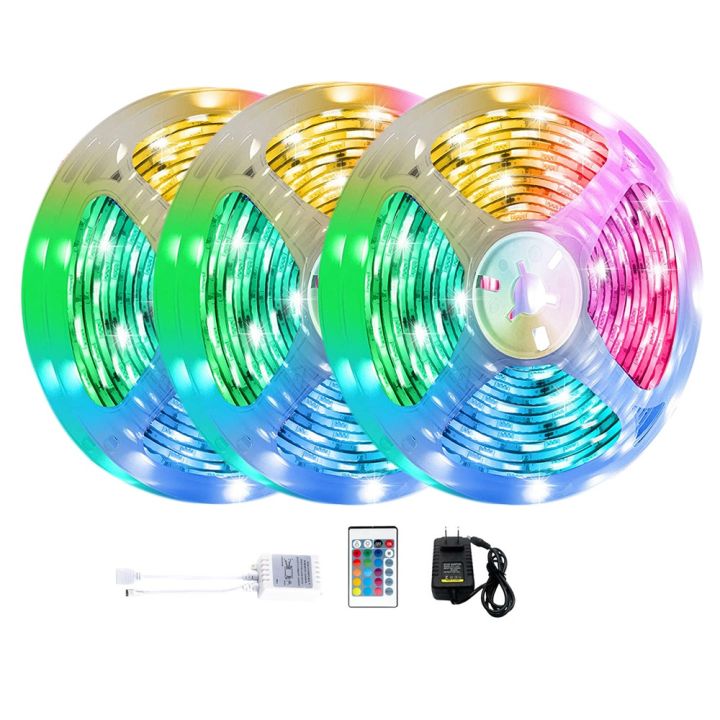 15M LED Strips Lights 3528 RGB Changing Flexible Lights US Plug