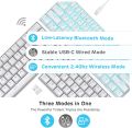 RK ROYAL KLUDGE RK61 60% Mechanical Keyboard, 2.4Ghz/Bluetooth/Wired,  Mini Keyboard 61 Keys, (Single Color Backlit) Hot Swappable Red Switch Gaming Keyboard with Software - White. 