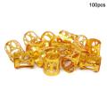 100pcs Mixed Beads Adjustable Hair Braids Dreadlock Beads Adjustable Hair Braid Rings Cuff Clips Tubes DIY Hair Accessories. 