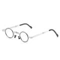 Unisex with leather bag intelligent silver exquisite full frame long face folding anti blue eagle eye ultra light reading glasses. 