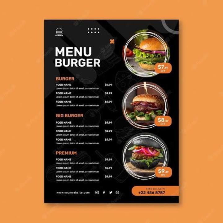 Fast Food Restaurant A4 size Menu Designing with High Resolution Printing & Lamination