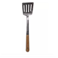 Stainless Steel Spoon kitchen Utensil - Cooks Essentials Tools with light brown Wood Handle. 