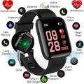 Black Bluetooth Digital Wrist Smart Watch IP67 Connectivity Fitness Tracker & BP Monitor Step Counter 1.3 Inch TFT Screen With Digital & Smart Display Waterproof  Smart Watch Band. 