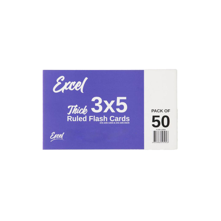 Flash Cards - Index Cards - Memo Cards Excel 3x5 Inches Ruled
