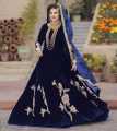 Stitched Elegant Long Embroidered Velvet Frock for Women with Dupatta & Trouser - Velvet Frocks for Women. 