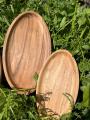 Wooden Tray made from Acacia wood, Seamless Tray Set and single pc in large, medium and small size Serving tray oval Shape. 