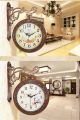 Double Sided Wall Clock Hanging Round Clock - Beautiful Floral Decorative Double Sided Quartzz Wall Clock- Best Gifts for Relatives and Friends. 