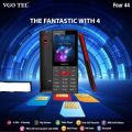 VGOTEL FOUR 44 - 2.8 inch big display - 4 Sims Standy - 3000mAH Big Battery - Magic Voice changer - Auto Call recording - PTA Approved - 1 Year Brand warranty. 