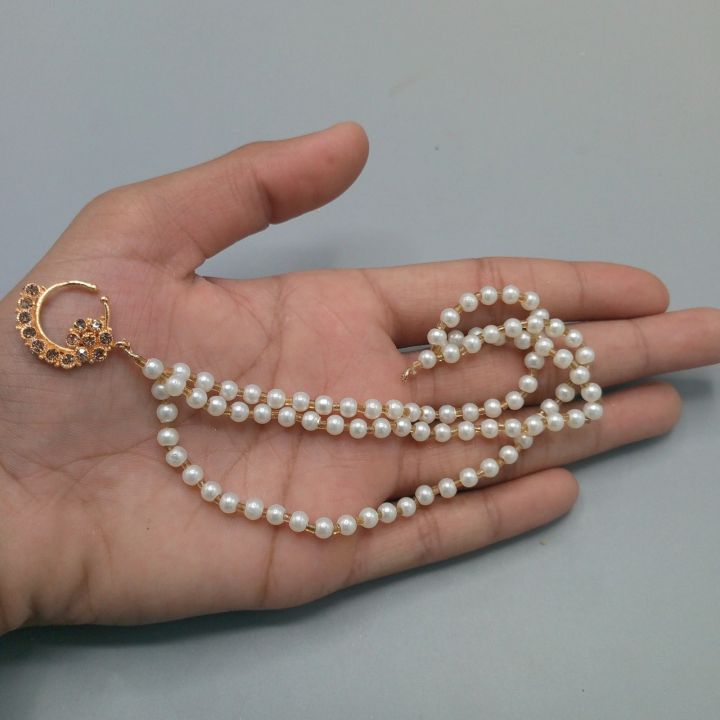 Nose Ring With 3 Layers Chain Set Traditional without nose percing