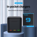 3-channel USB charger with c-cable for GoPro hero 9 black, fully compatible with Go Pro 9 camera Safe Charging with Multi-Protection brand new and high quality. 