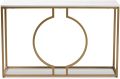 Console Table Marble Entrance Table, Wrought Iron Entrance Station Narrow Table Against The Wall - Light Luxury Semi Circle Console Table for Entryway and Hallway Decor. 