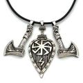 Double Rune Wolf And Raven Slavic Amulets Talismans Viking Odin Handle Axe Necklaces Pendants Norse Vikings Jewelry. 