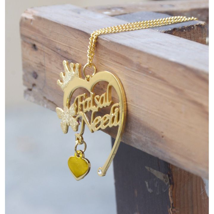 Personalized/Customized Double Heart/Crown/Butterfly Design Double