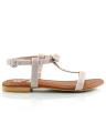 Silver Faux Leather Sandals For Women. 