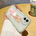 chenyyka For Xiaomi Redmi Note 8 Note 8T Case Cartoon Cute Girl back Lovely Cream Wave Border Soft Clear Shockproof Phone Cases Creative Camera Transparent Casing Simple Silicone Protective Cover. 