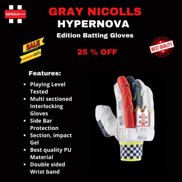 2023 Quality GN Brand Batting Gloves For Professional Batters | 2023 GN Hypernova Batting Gloves | Red-White Hypernova Batting Gloves | Best Quality Gloves for Professional Cricketers and Players