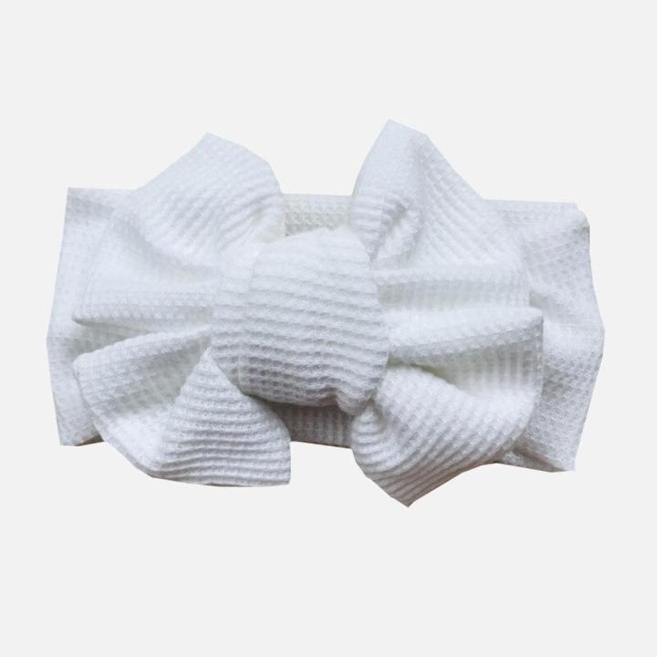 Newborn Bow Headband Baby Oversized Bow Hairband Children's Waffle Knitted Knotted Headband Baby Girls Headwrap Hair Accessories