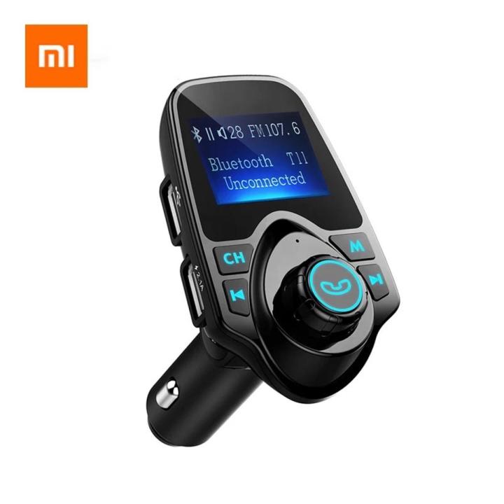 New Original Xiaomi T11 FM Transmitter Bluetooth Wireless Car kit Handsfree Dual USB Car Charger MP3 Music TF Card AUX Player