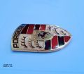 Porsche Logo Golden Horse 1 piece Logo Metal Emblem Metal Body Monogram For Car Motorcycle Decorative Metal Marka Self Adhesive Metal Logo. 