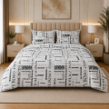 Beddys Studio Pure Percail Cotton Printed News Paper kids & Teen Quilt Cover Set. 