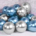 15 Silver Metallic Balloons Pack For Birthday - Anniversary Decoration - Party Decoration Chrome Balloons For Home Decoration. 