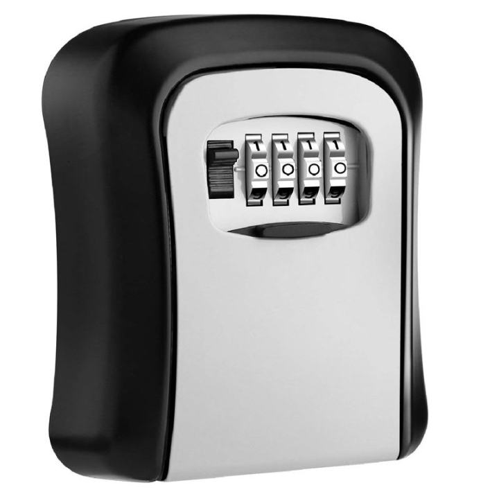 Key Lock Box Wall Mounted Aluminum alloy Key Safe Box Weatherproof 4 Digit Combination Key Storage Lock Box Indoor Outdoor