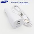 Samsung S7 Car Charger Adapter Fast Car Cigeratte Type C Micro USB Cable For Galaxy S8 S9 S10 + Note 8 9 10 A30 A50 A70 A9S. 