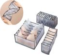 Pack of 3-3Pcs/Set Bra socks panty drawer organizer Foldable underwear box Wardrobe clothes storage box Net fabric underwear organizer. 