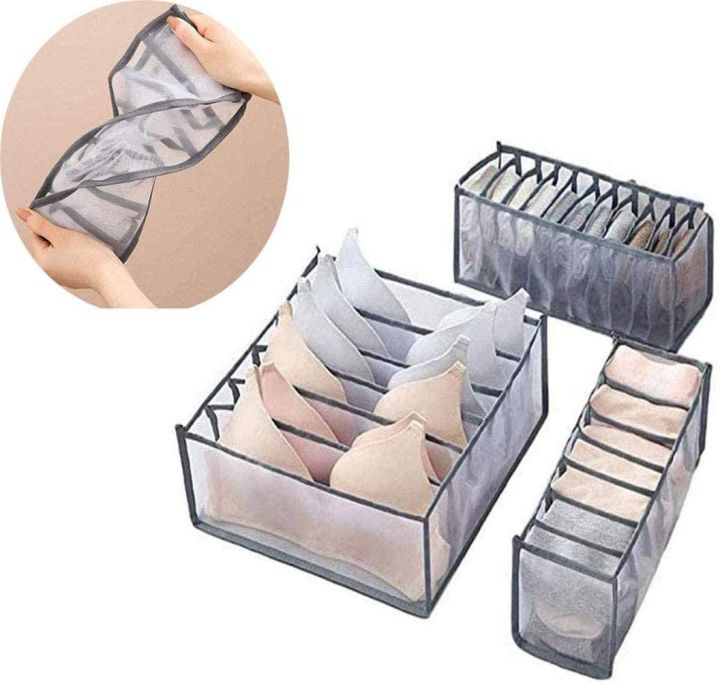 Pack%20of%203-3Pcs/Set%20Bra%20socks%20panty%20drawer%20organizer%20Foldable%20underwear%20box%20Wardrobe%20clothes%20storage%20box%20Net%20fabric%20underwear%20organizer%20-%20Image%206