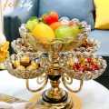 Crystal plates fruit bowl multilayer snacks platters and trays Modern Rotate 360 degrees Snack candy tray dry fruit plate. 