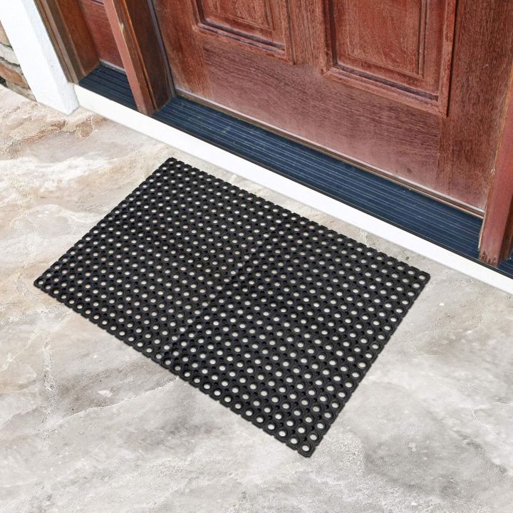 Anti Skid PVC Rubber Hollow Floor Mat for Home/Office/Shop Rainy Season (20x32 Inch)-1.5 X 2.5 Feet Black