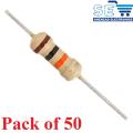 Pack of 50 - All Values of Resistor 0.25 Watt - 1/4 W - Quarter Watt Carbon film Resistors. 