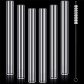 6 Pcs 4inch Clear Borosilicate Glass Tube 12mm OD 8mm ID 2mm Thick Glass Blowing Tubes with Cleaning Brush Easy to Use. 