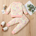 Girl Boy Two Piece Set, Baby Newborn Floral Dinosaur Printed Long Sleeve Pullover Shirt Trousers Pants. 