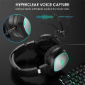 PRO Gaming RGB Headphones with Mic for PC, Pubg Mobile, PS4, Laptop - 360 Surround Sound Super Bass Vibration Over the Ear Wired Head Phones Headset for Gaming with Noise Cancelling Microphone. 