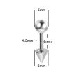 6PCS Stainless Steel Stud Earring 5mm Ball Cone Screws Earrings Ear Bone Nail Piercing Body Jewelry. 