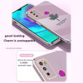 Tokifu For Infinix Hot 9 Play Cover + Wrist Strap Fashion Shiny Maple leaf Plating Square Bumper Phone Case Soft TPU Silicone Shockproof Protective Back Cover. 
