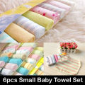 1 Pack of 6 pcs Infant Newborn Bath Towel Washcloth Children Handkerchief. 