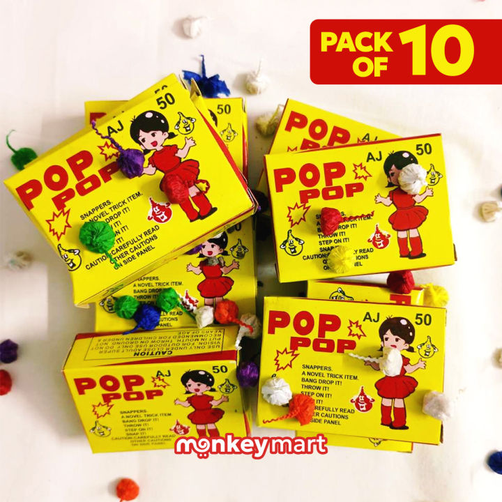 Pack of 10 Pop Pop Crackers Pop Pop Snappers for children playing and party crackers play in tent