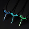 Rinhoo Vintage Magic Steampunk Glowing Luminous Punk Dragon Pendants Necklaces Mens Jewelry Glow In the dark Pendant Necklace. 