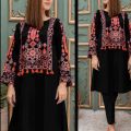 Stylish Embroidered Dress For Women (Two Piece Suit) Casual Embroided Dresses For Women. 