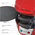 New Raf Electric Burgar Makers Sandwich Maker Machine 600w Imported Burgar Panini Maker Grilled Baking Toaster Bread Cheese Machine Tuna Melt Omelets Nonstick Surface Burger Press Flat Grill Cooking Stainless Steel Round Burger Machine for Breakfast Red. 