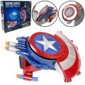 Marvel Avengers Captain America Darts Shooter Shield Launcher Manual Reload Toys For Boys - Blue. 