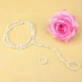 Pretty Pearl Barefoot Sandal Anklet Ankle Bracelet Foot Chain Toe Ring Jewelry. 