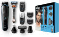 Braun 9-in-1 All-in-one trimmer Beard Trimmer & Hair Clipper, Body Groomer Ear & Nose Hair Trimmer Detail Trimmer Attachment, Black/Blue MGK5080. 